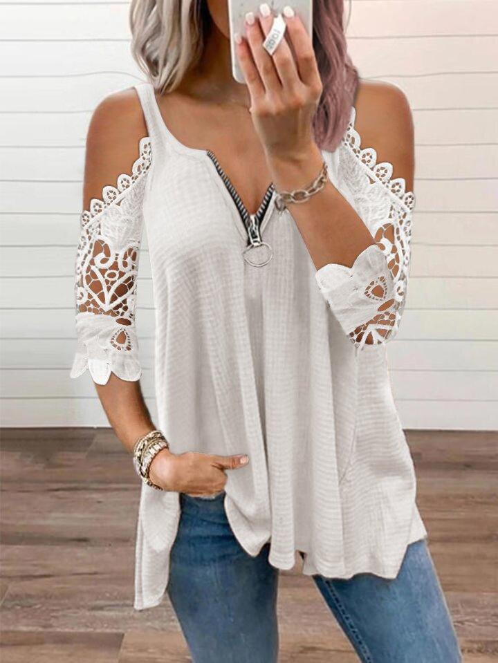 Women's V-neck Half Sleeve Tops