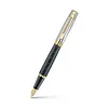 Matt Black Engraved E9347 Barrel and Glossy Chrome Cap with Gold PVD Edges
