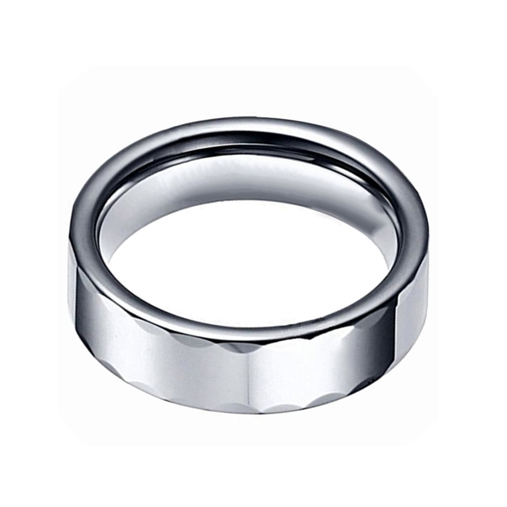 6MM Multi-Faceted Edge Couples Tungsten Ring Jewelry Engagement Wedding Band