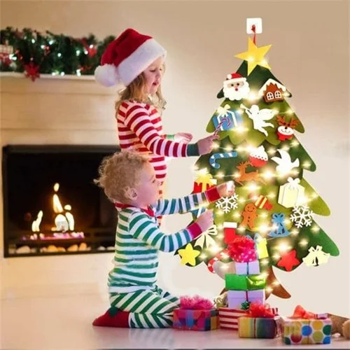 Felt Christmas Tree Set with 32PCS Ornaments Wall Hanging Tree