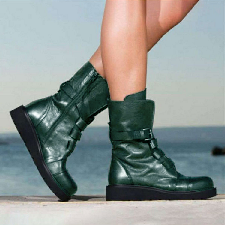 Vintage Zippered Mid-tube Martin Boots -boots