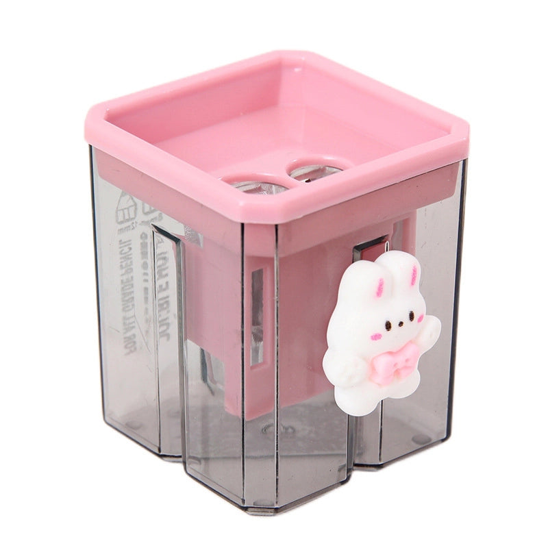 Double Hole Pencil Sharpener/children’s Cute Cartoon Pencil Sharpener Primary School Students Creative Stationery Multifunctional Pencil Sharpener