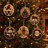 6pcs/set DIY Diamond Special Shape Pearl Art Hanging Wooden Christmas Tree Ornament Kit