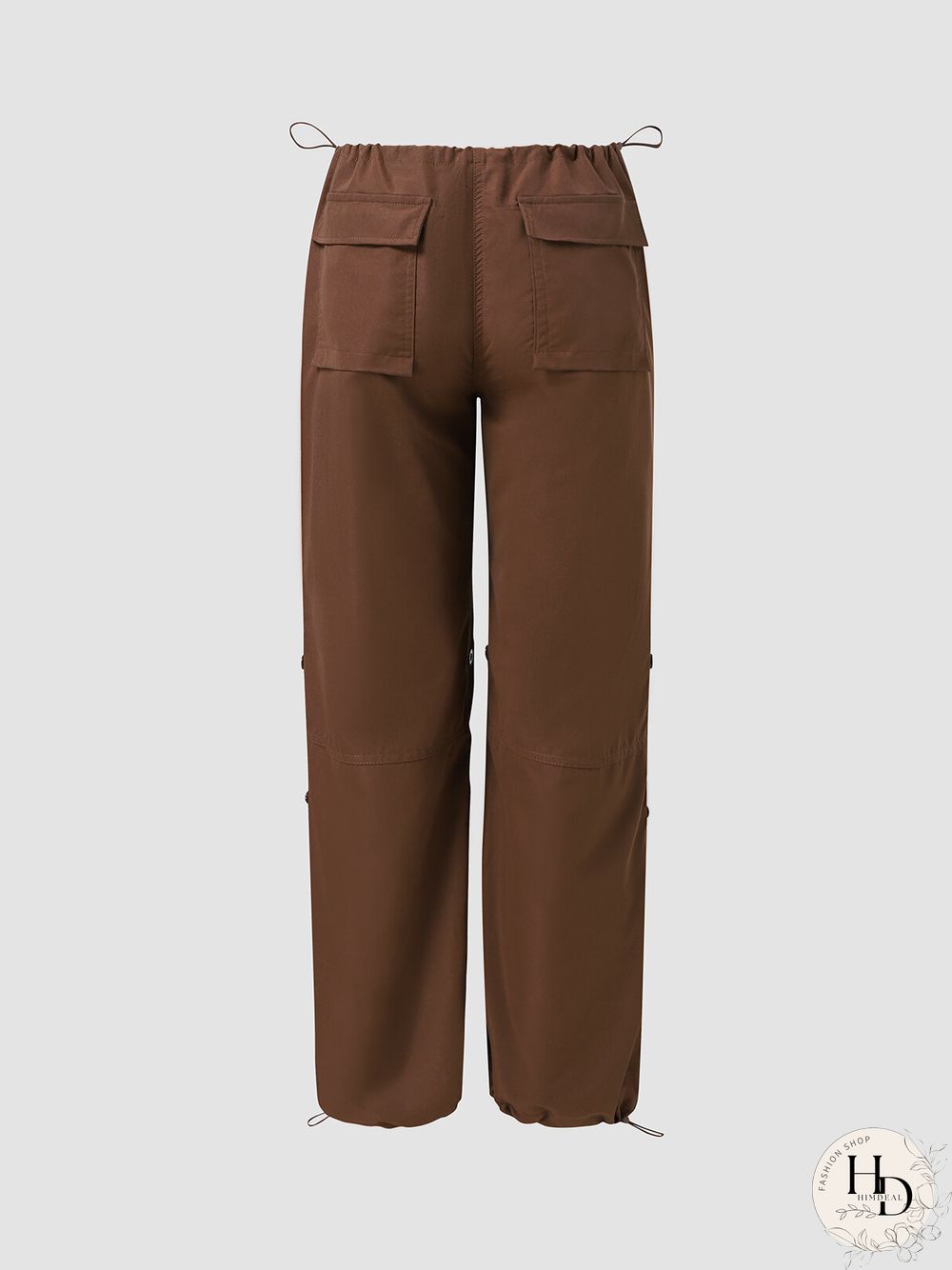 Women Solid Loose Drawstring Casual Cargo Pants