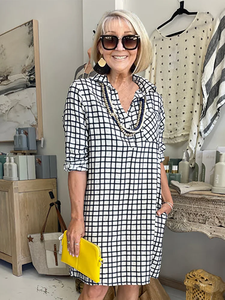Elegant Shirt Dress With Pocket