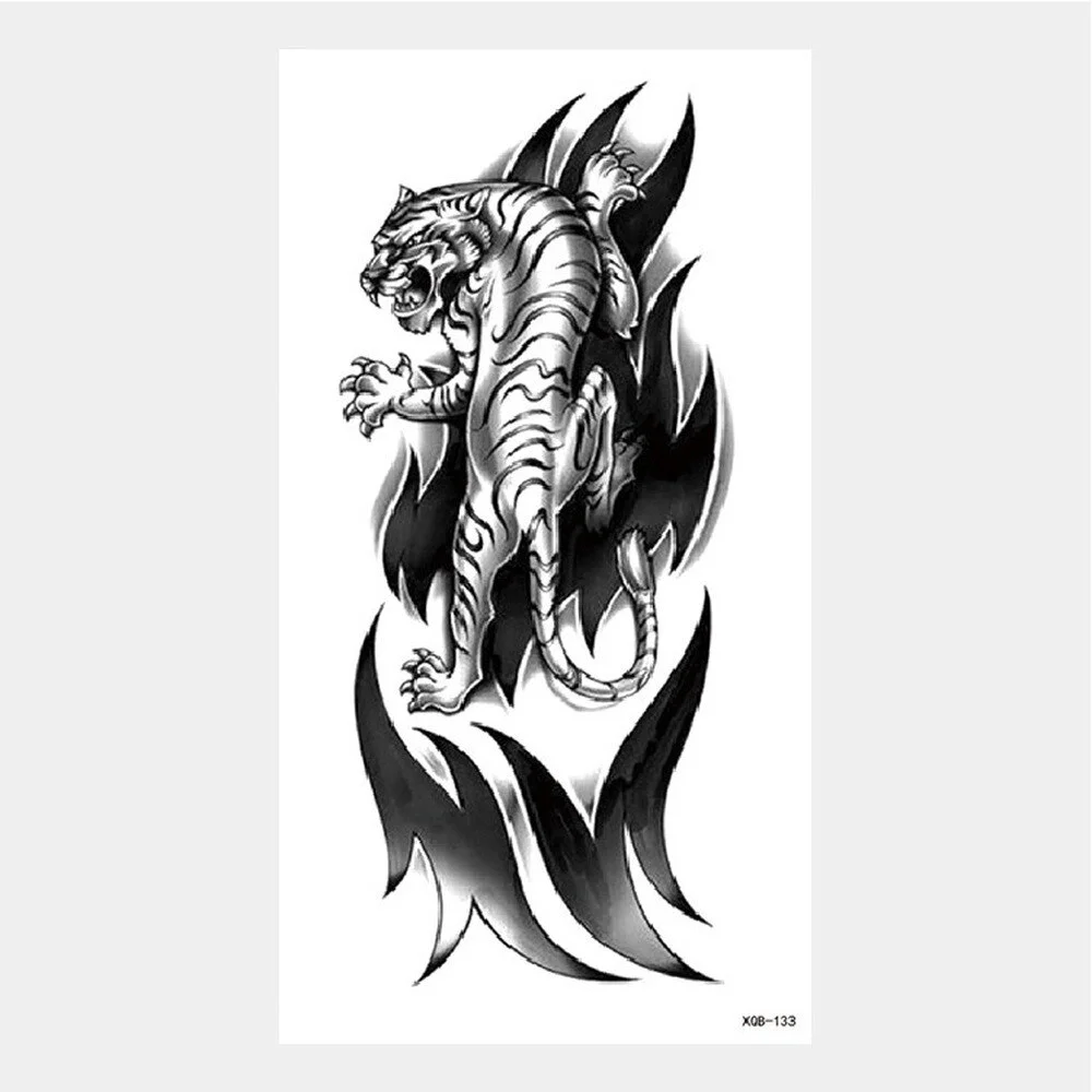 Sdrawing Tattoo Stickers Animal Tatoo Sticker Flying Dragon Wolf Head Tiger Dream Catcher Fake Tatto Body Art Makeup Stickers
