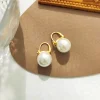Elegant Grey White Pearl Earrings