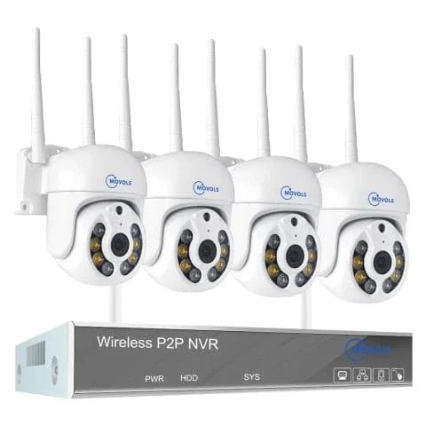 pornhint Pornhint Movols H.265 3MP HD Wireless CCTV System Two Way Audio Waterproof PTZ WIFI IP Security Camera 8CH P2P NVR Video Surveillance Kit