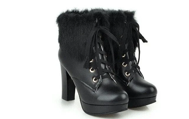 Black/White/Pink/Beige Elegant High-heeled Boots SP14616