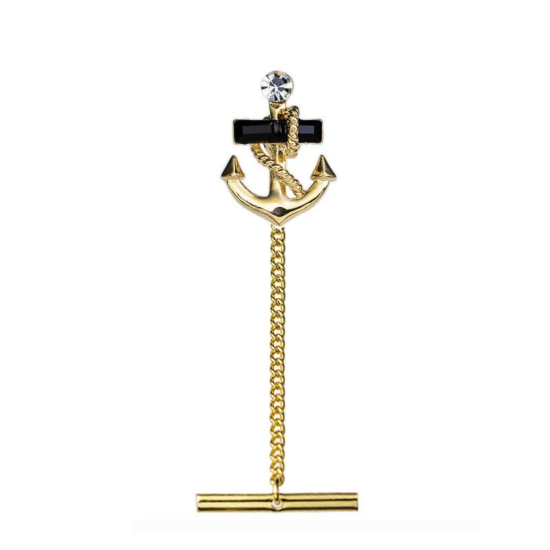 New Tie Pin Men's Shirt Tie Button Business Wedding Banquet Daily Gold/ Exquisite Crystal Tie Accessories Lock Buckle