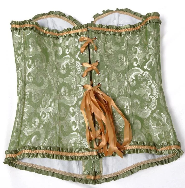 Sapubonva Corsets and Bustiers Sexy Women's Lace Up Plus Size Overbust Corselet Lingerie Vintage Espartilho Corset Top Floral