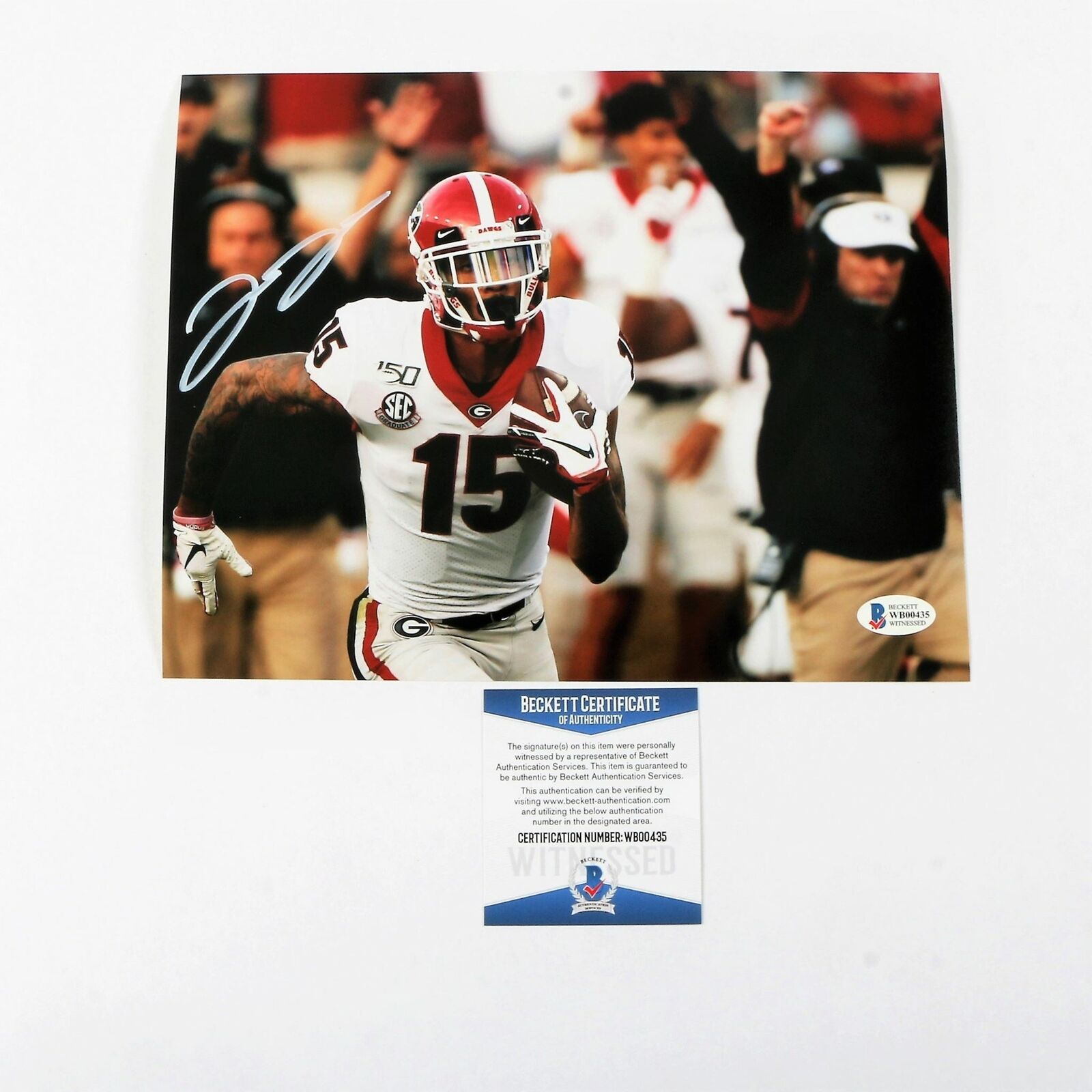 Lawrence Cager Autograph Signed 8x10 Photo Poster painting Georgia Bulldogs Beckett Coa