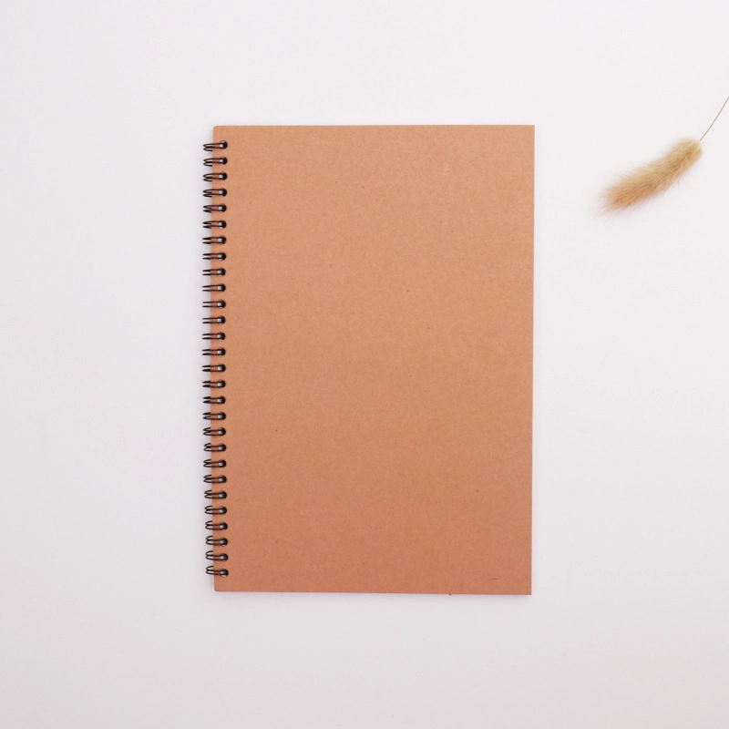 Vintage Leather Paper Wire-bound Notebook Simple Office Memo Book Design Logo Available