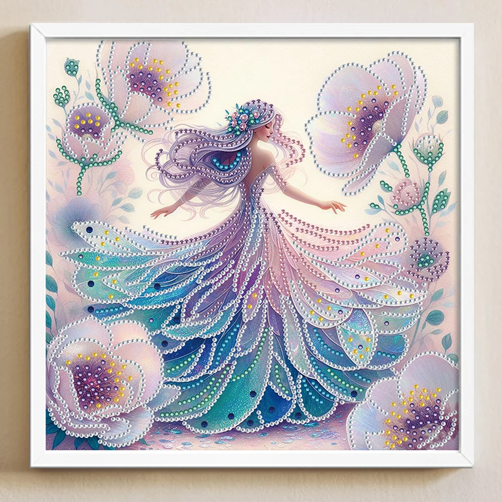 Diamond Painting - Partial Crystal Drill - Flower Girl(Canvas|30*30cm)