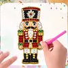 6PCS Nutcracker Christmas DIY Pearl Diamond Painting Christmas Fridge Magnets, Sparkling Rhinestone Refrigerator Magnet Craft Kit for Home Decor & Gifts