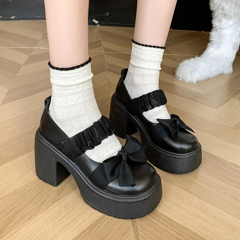 Tanguoant Tanguoant Mary Jane Platform Heighten Loafs Women 2023 New Casual Fashion Versatile Pedal Niche Women's Shoes