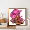 Bottes de cowboy-plein rond diamant peinture-30 * 30cm
