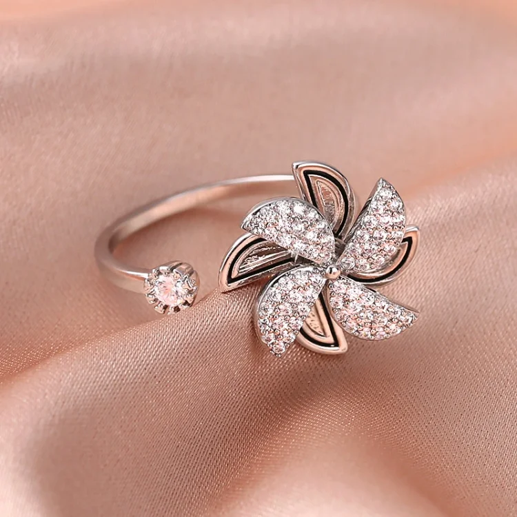 S925 Rotating Windmill Ring