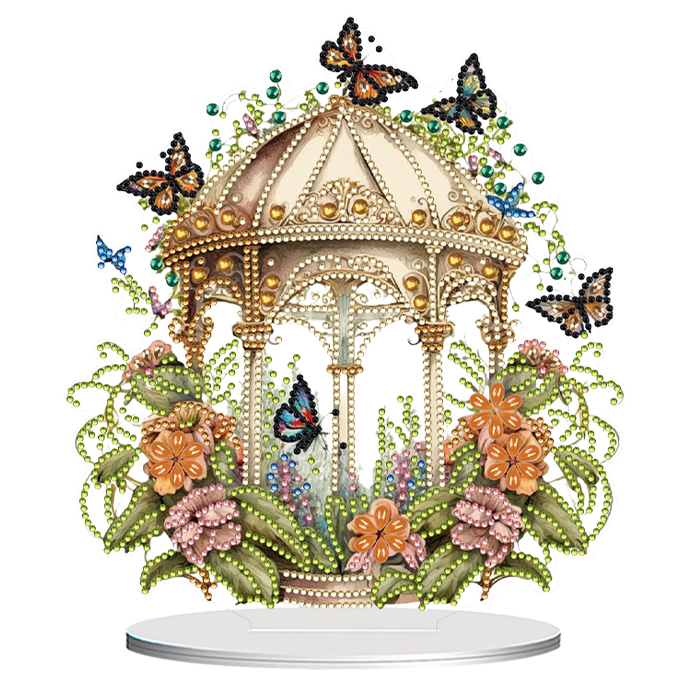 Acrylic Special Shape Garden Bird Cage Diamond Painting Desktop Ornaments