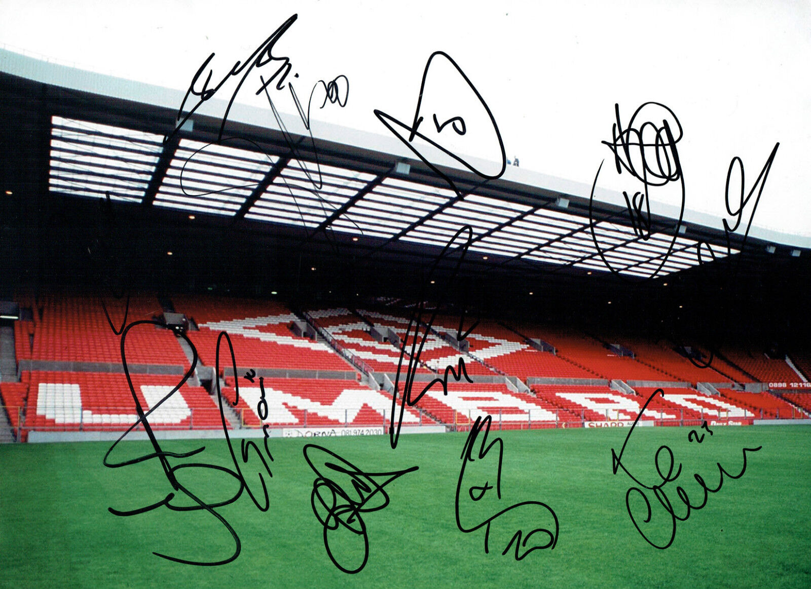 Manchester United Multi Signed 16x12 Autograph Old Trafford Photo Poster painting AFTAL COA