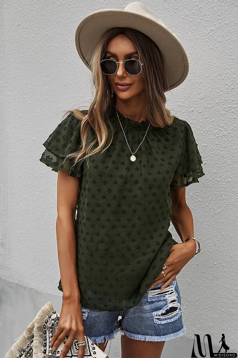 MidiSono - Breathable Comfort Mock Neck Top