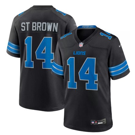 Detroit Lions  Road Game Jersey #14 Amon-Ra St. Brown Mens