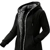Women's Vintage Fleece Pocket Full Zip Long Sleeve Hoodie Long Coat by Inlyline
