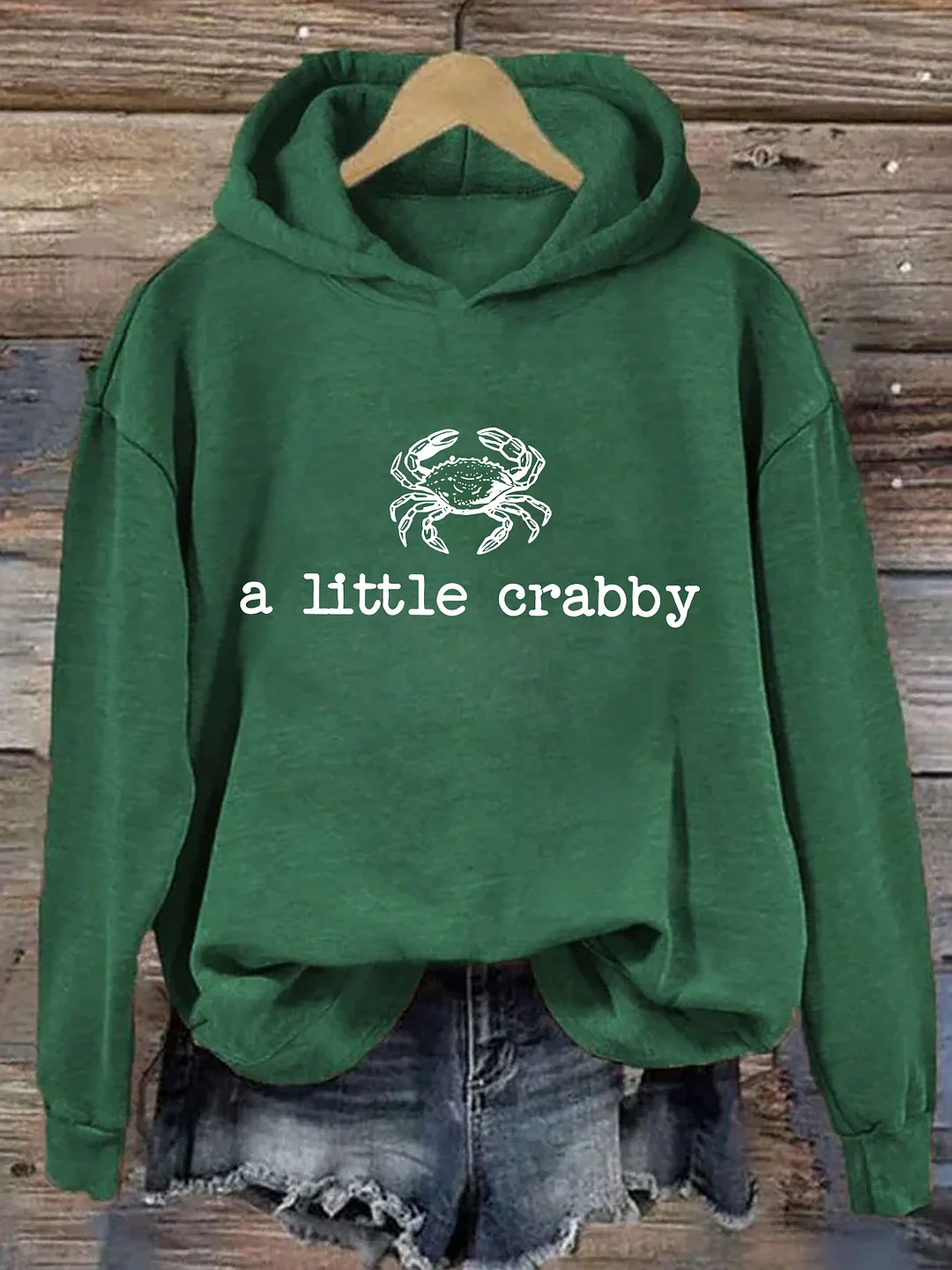 Minimalist Beach A Little Crabby Funny Meme Hoodie