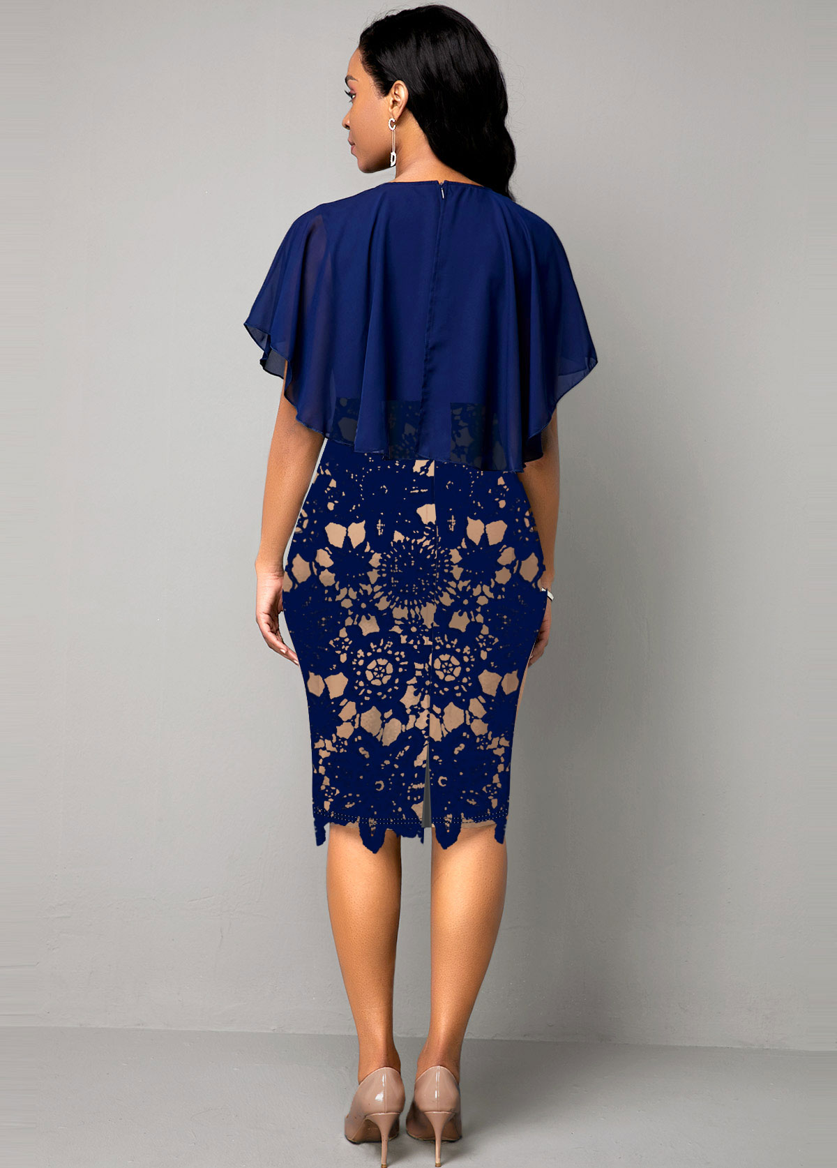 navy-blue-lace-panel-cape-sleeve-dress