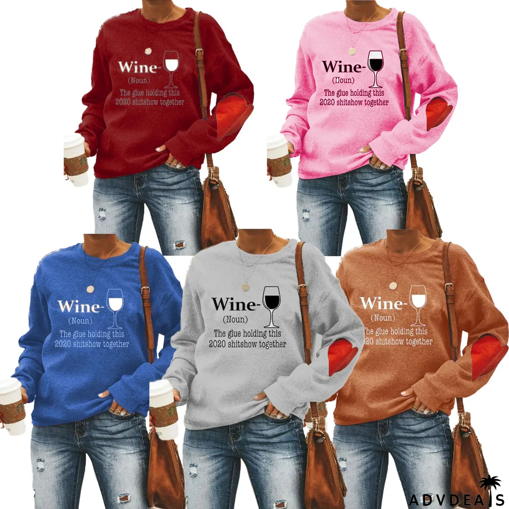 Casual Printed Fleece O Neck Sweatshirt Top