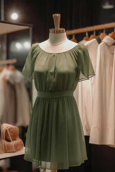 For Sale Dark Green Jewel Short Chiffon Sleeves Bridesmaid Dress BD0002