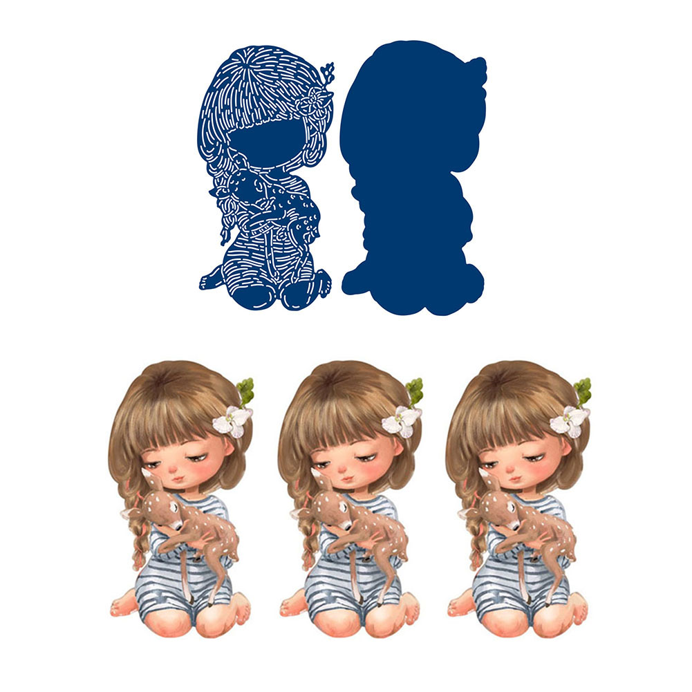 

Girl and Deer (Cutting Die+Seal) - Paper Craft Cutting Dies, 501 Original