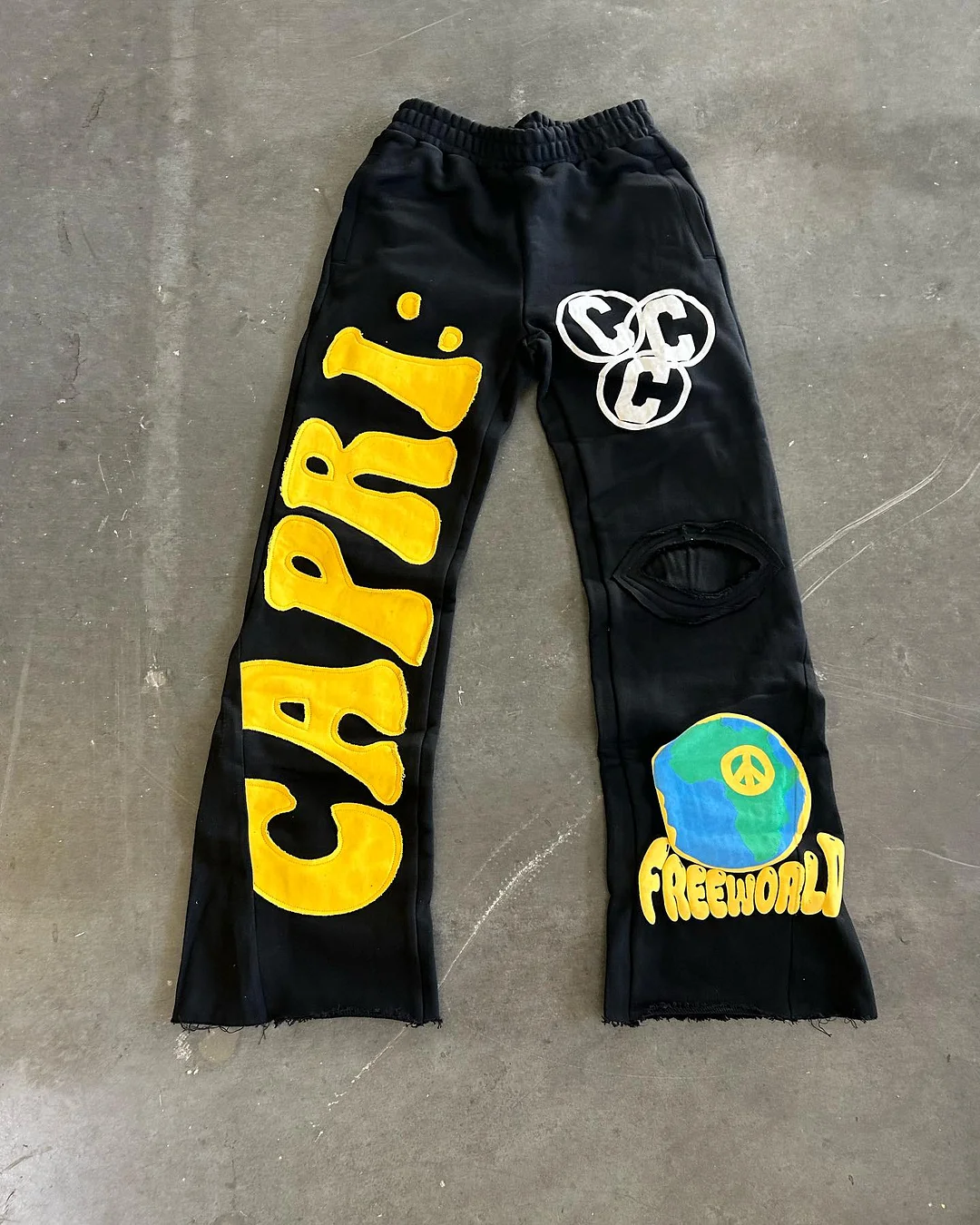 Aonga Baggy Hosen Y2k Harajuku Punk Pattern Patchwork Mens Pants Hip Hop Joggers Versatile Straight Trousers Casual Sports Streetwear aonga