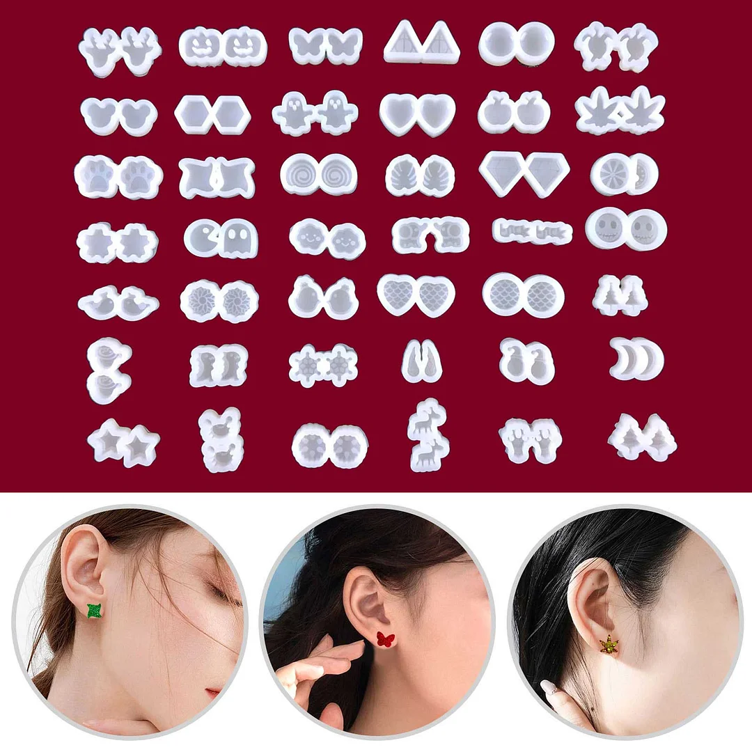 42Pcs Resin Earring Molds Set