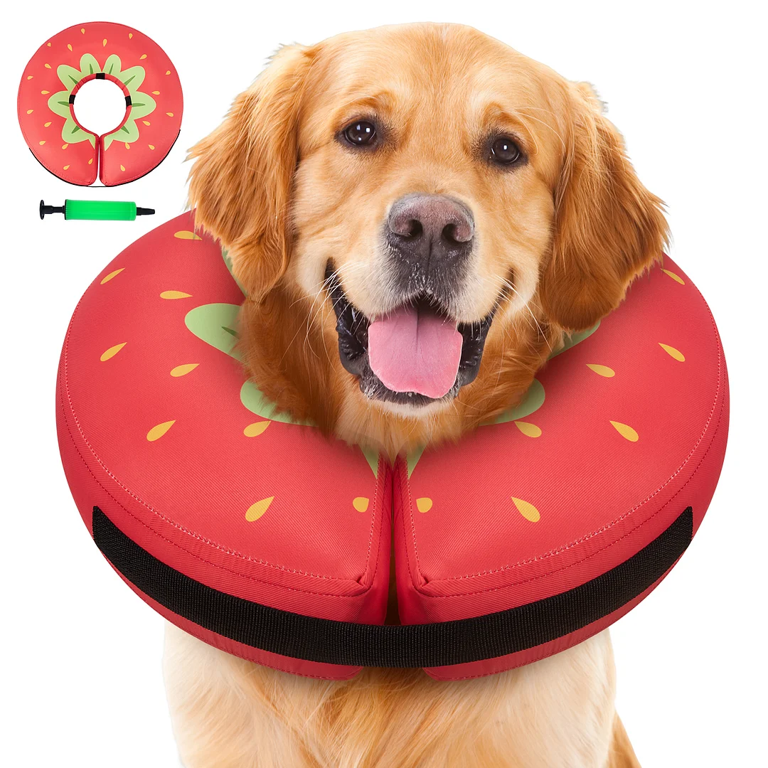 Dog Cone Collar After Surgery,Waterproof Fabric Comfy Pillow,Dog Cone Alternative,Inflatable Dog Collars E Collar Elizabethan Collar for Dogs(XL)