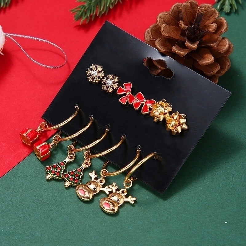 Christmas Animal Christmas Tree Alloy Plating Women’s Earrings 1 Set
