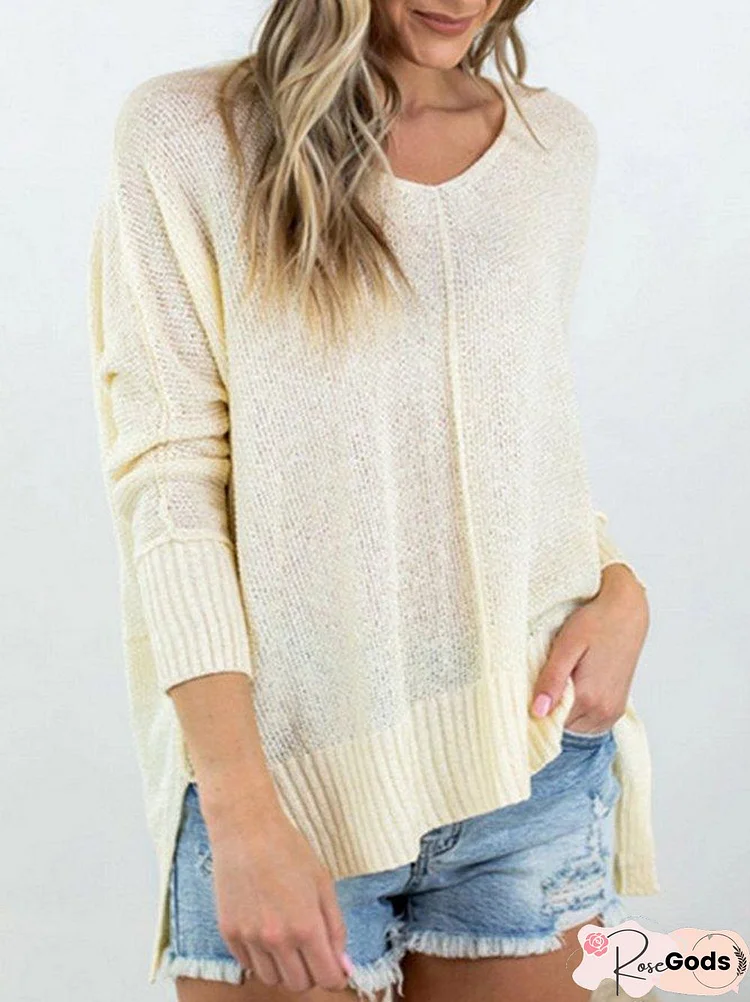 Work Date Acrylic Batwing Jacquard V Neck Sweater