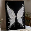 (30x40cm)Wings DIY Pearl Painting Framed Grape Handmade Pearl Material Art Kit Living Room Decor