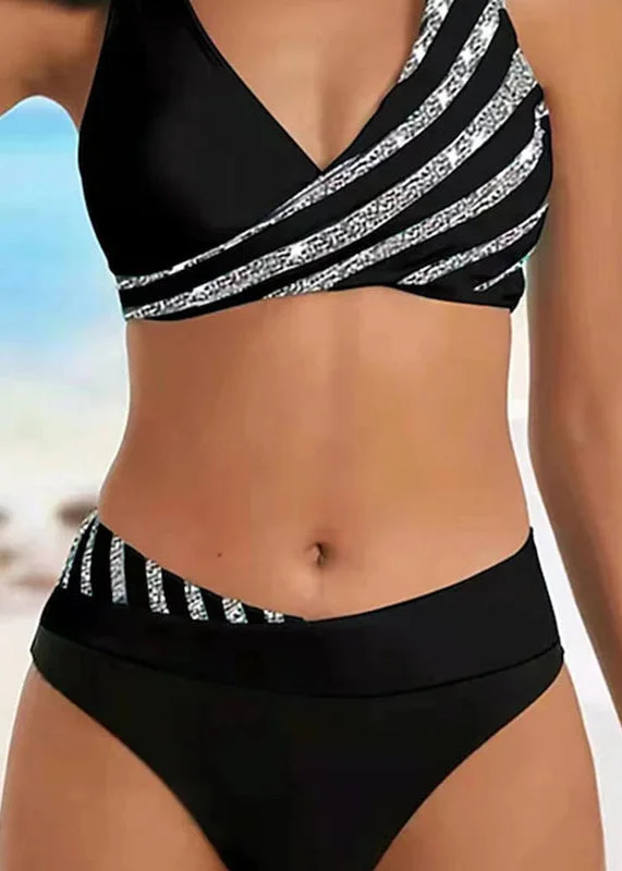 2025 New Striped Top And Panty Bikini Swimsuit