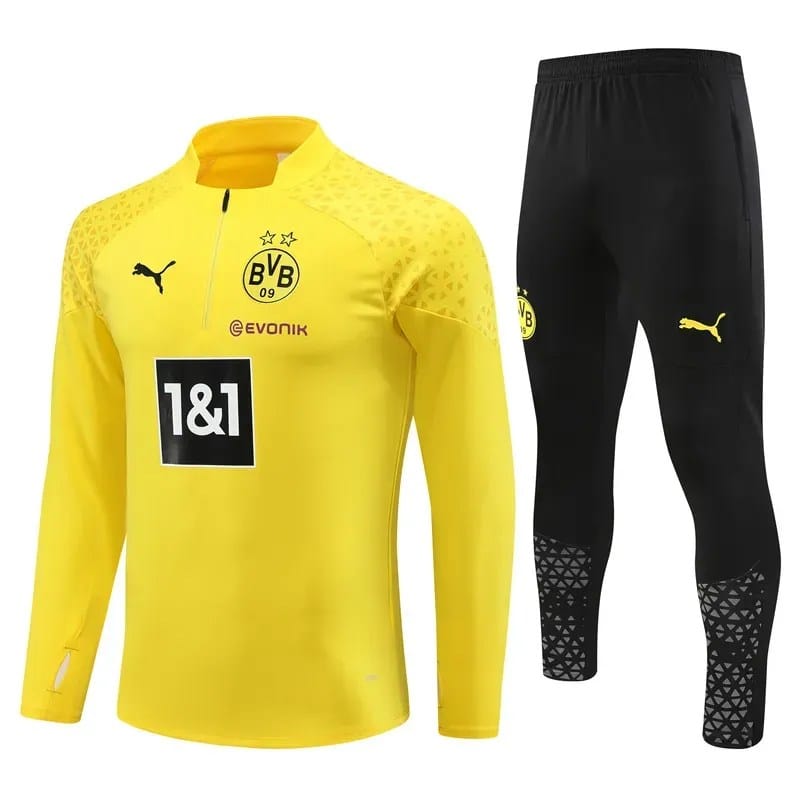 2023/2024 Dortmund Half-Pull Training Suit Yellow Football Shirt mysite