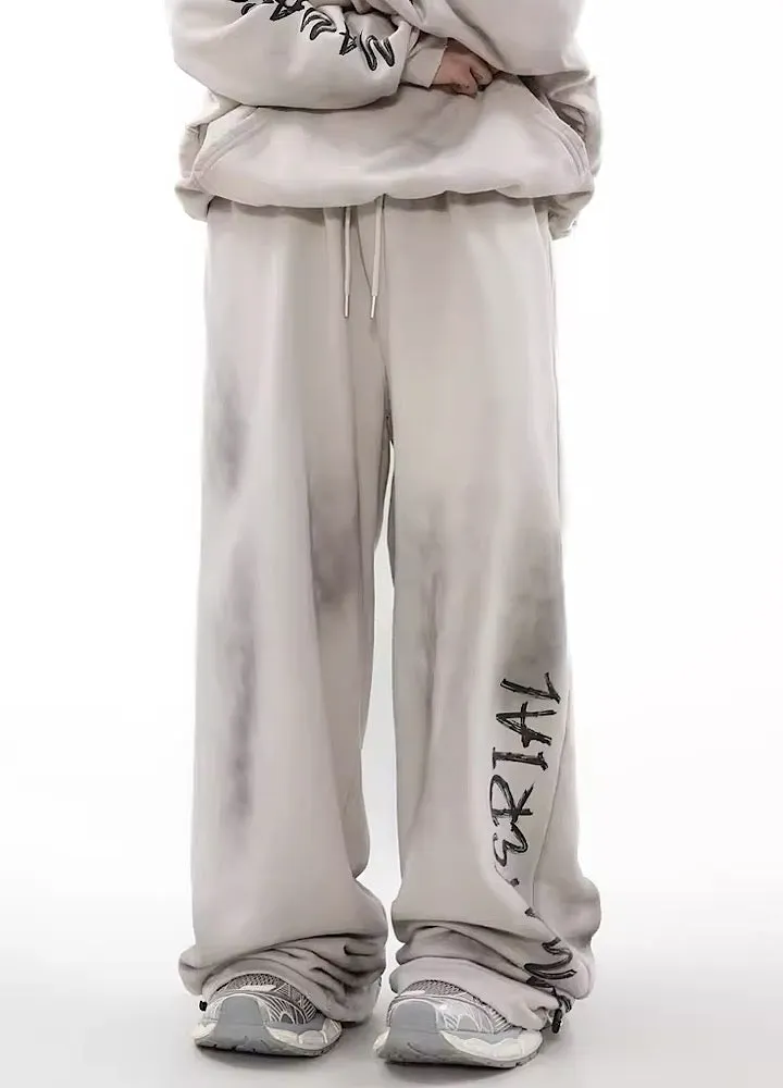 Brownm Hop Graffiti Design Drawstring Sweatpants Unisex