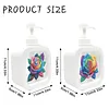 2 pi&egrave;ces de roses color&eacute;es en diamant avec bouteille de pompe &agrave; pompe rechargeable avec pompe, distributeur liquide de vaisselle pour savon &agrave; mains, lotion et apr&egrave;s-shampoing id&eacute;al pour l&rsquo;&eacute;vier de la salle de bain, cuisine