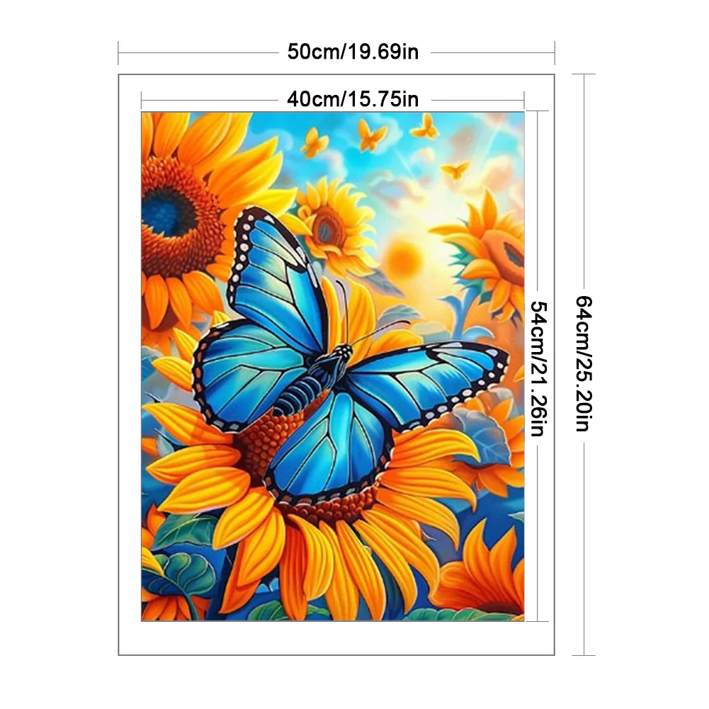 9CT Full Stamped Cross Stitch Bead Embroidery- Flower(Canvas|40*54CM)