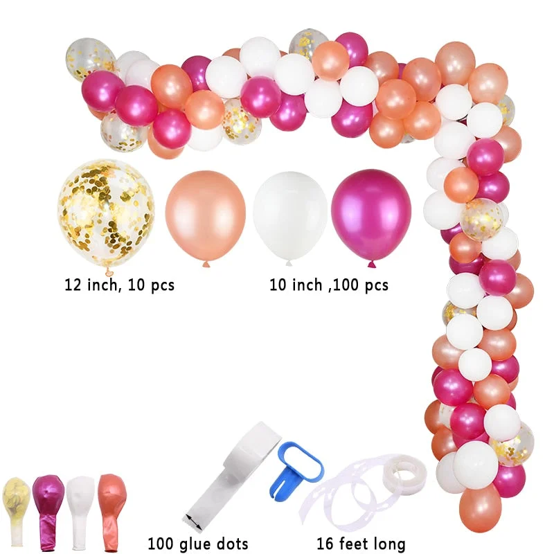Rose Gold 21st Birthday Party Decoration Happy Birthday Balloons Banner Popcorn Boxes Garland for 21 Years Old Party Supplies