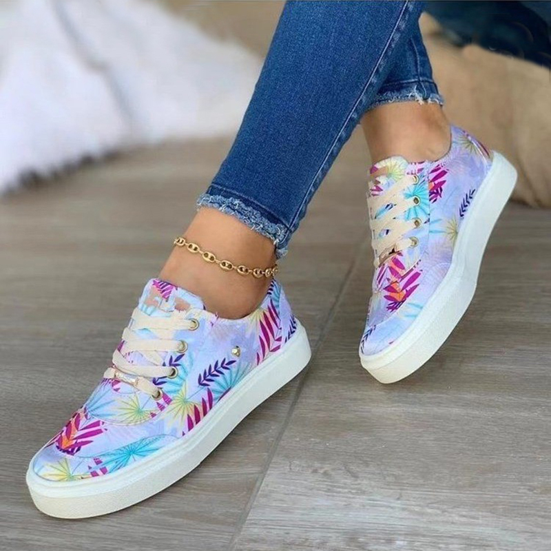 Mature Women Canvas Shoes Casual Sneakers Flats Shoes