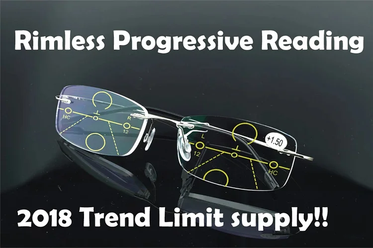 Limit Supply Silver Progressive Reading Glasses Motifocal Bifocal  Titanium Frame +1 +1.5 +2 +2.5 to +4