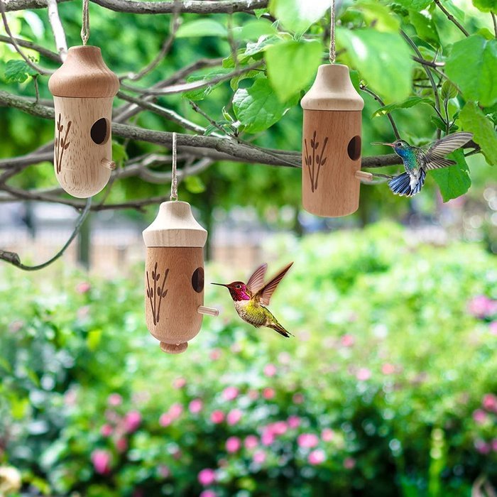 WOODEN HUMMINGBIRD HOUSE-GIFT FOR NATURE LOVERS