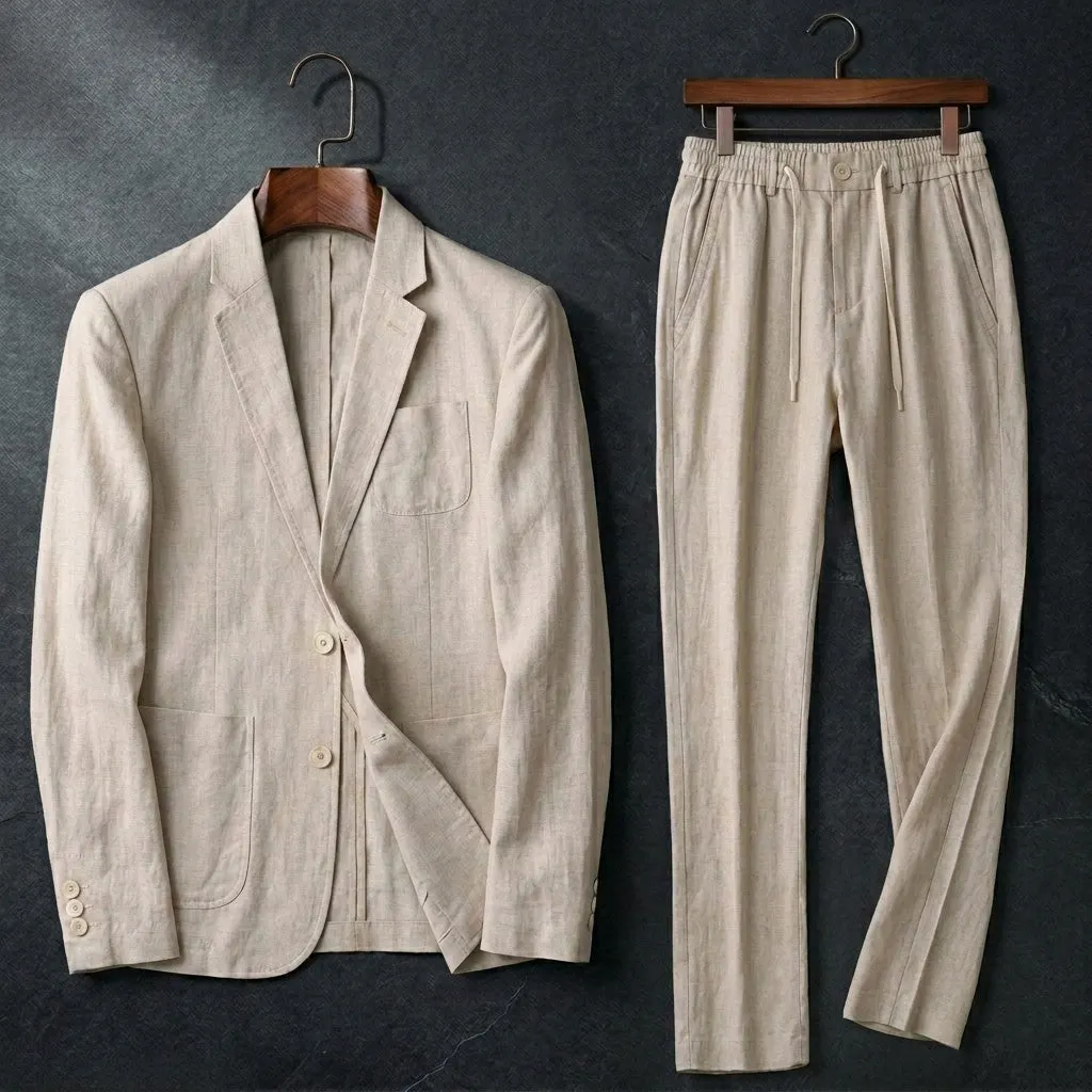 Men's Linen Cotton Suit &ndash; Relaxed Two-Piece for Summer Weddings &ndash; view 2