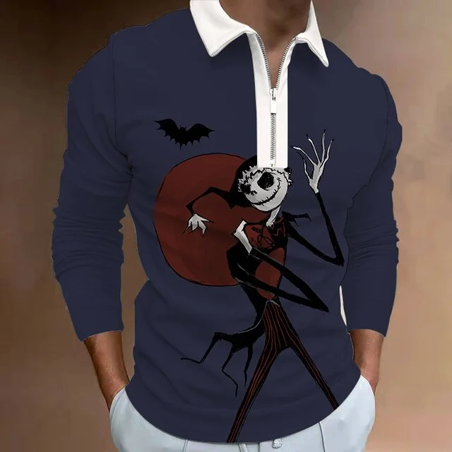 Men's Christmas Polo Shirt Long Sleeve Party