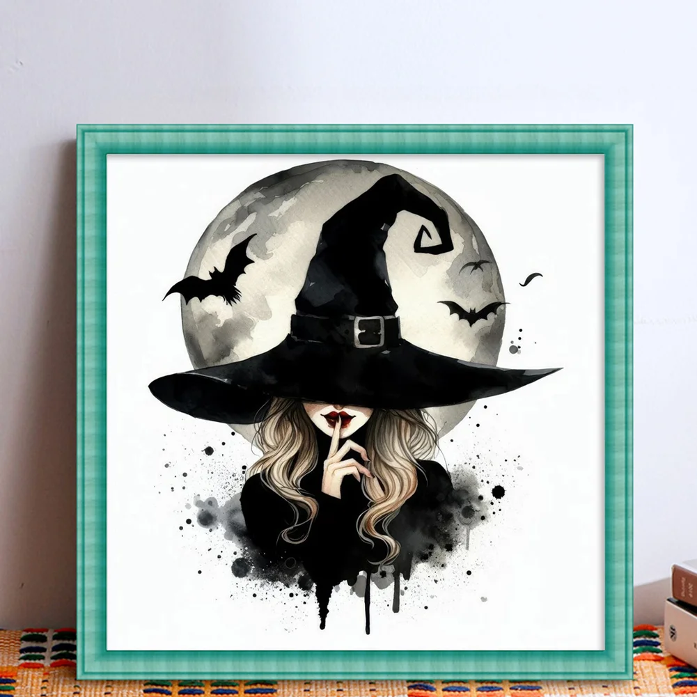 11CT Full Stamped Cross Stitch - Moon Witch(Canvas|40*40CM)